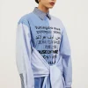 House of Holland Blue Multi-Lingual Stripe Shirt