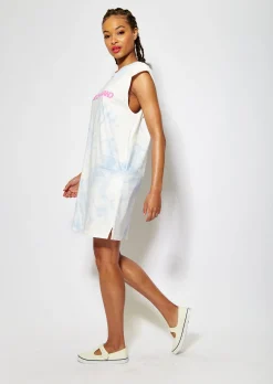 House of Holland Blue Tie-Dye Sleeveless Tunic Dress