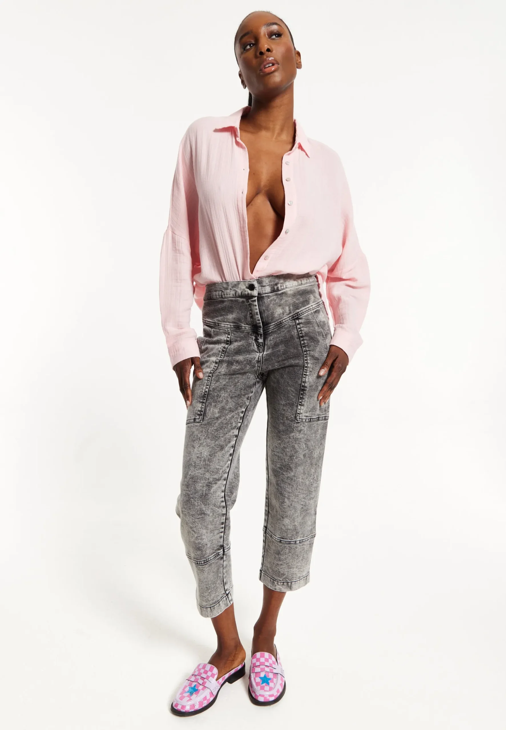 House of Holland Blush Pink Statement Shirt