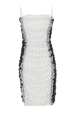 House of Holland Bodycon Polka Gathered Dress