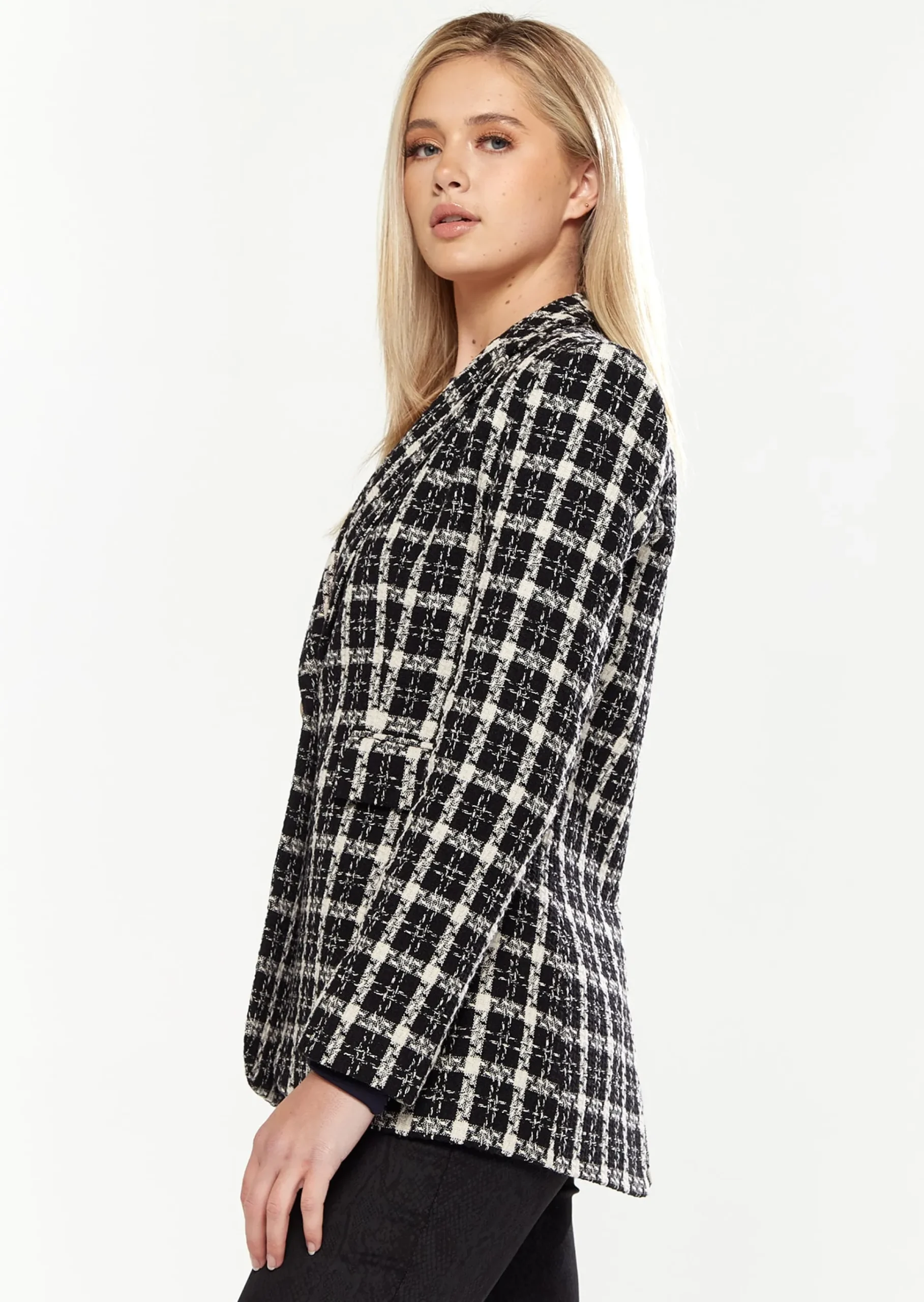 House of Holland Checked Blazer in Black&White