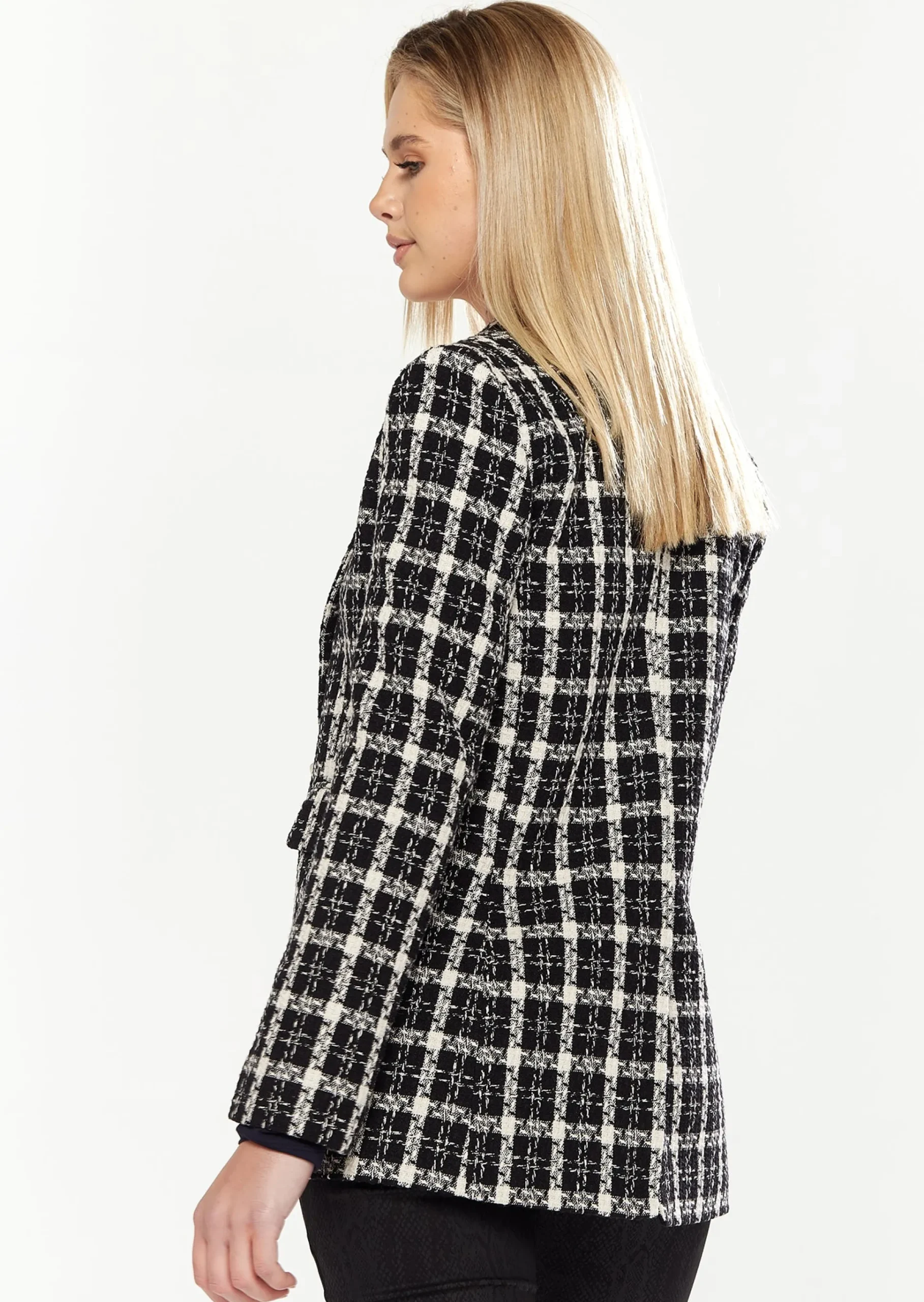 House of Holland Checked Blazer in Black&White