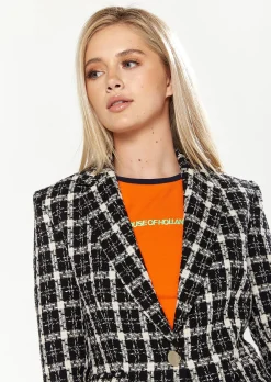 House of Holland Checked Blazer in Black&White