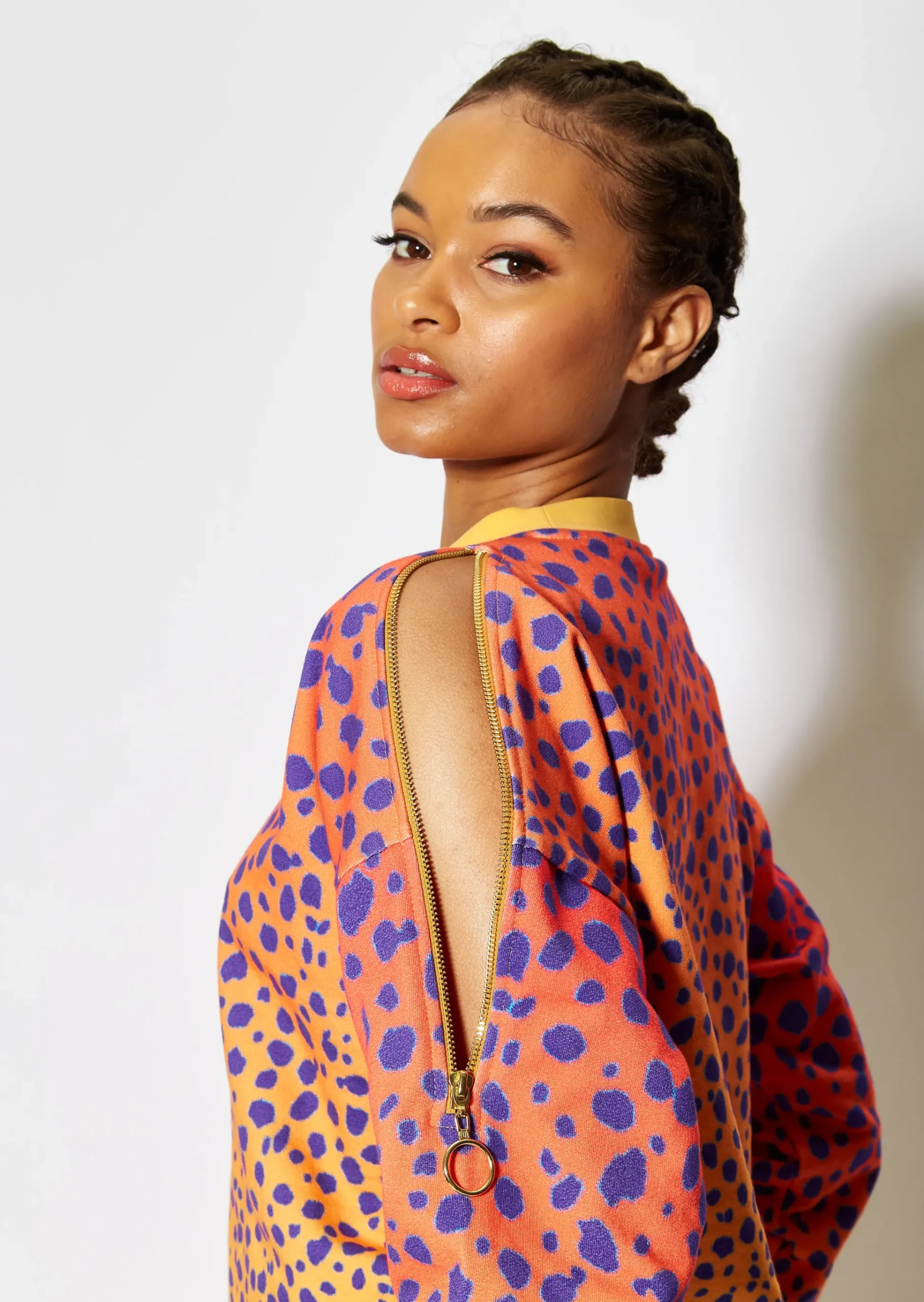 House of Holland Cheetah Print Zip Arm Sweatshirt