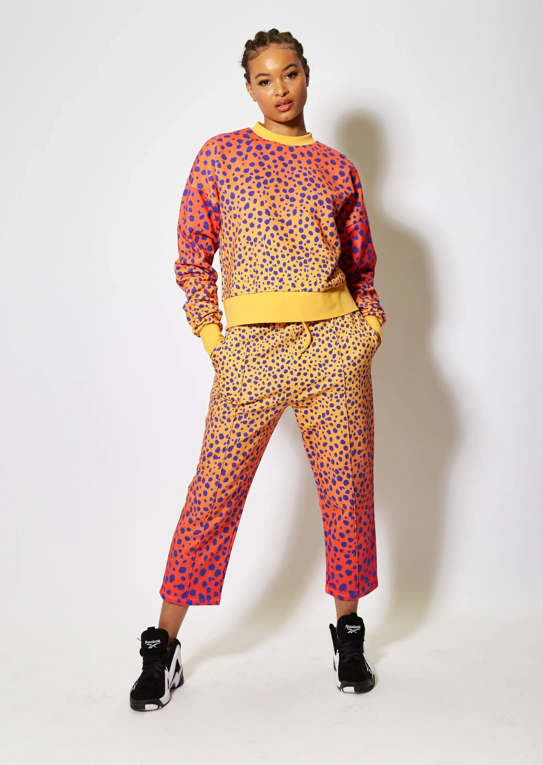 House of Holland Cheetah Print Zip Arm Sweatshirt