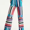 House of Holland Colour Bar Print Wide Leg Trousers