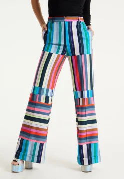 House of Holland Colour Bar Print Wide Leg Trousers