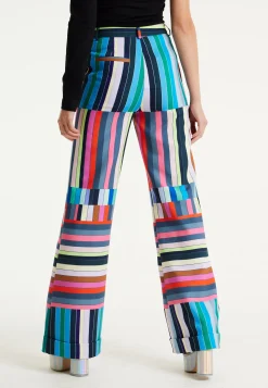 House of Holland Colour Bar Print Wide Leg Trousers