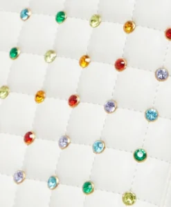 House Of Holland Colourful Stud Detail Crossbody Bag In White