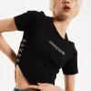 House Of Holland Corset Crop Top In Black