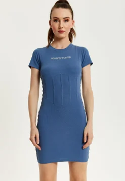 House Of Holland Corset Mini Dress In Dark Blue