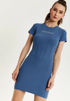 House Of Holland Corset Mini Dress In Dark Blue