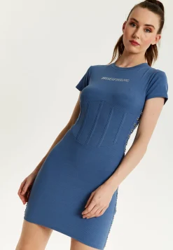 House Of Holland Corset Mini Dress In Dark Blue