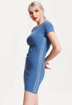 House Of Holland Corset Mini Dress In Dark Blue