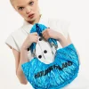 House Of Holland Crinkle Shoulder And Crossbody Bag Blue