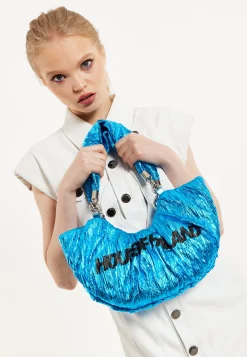 House Of Holland Crinkle Shoulder And Crossbody Bag Blue