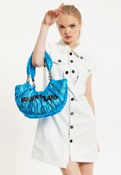 House Of Holland Crinkle Shoulder And Crossbody Bag Blue