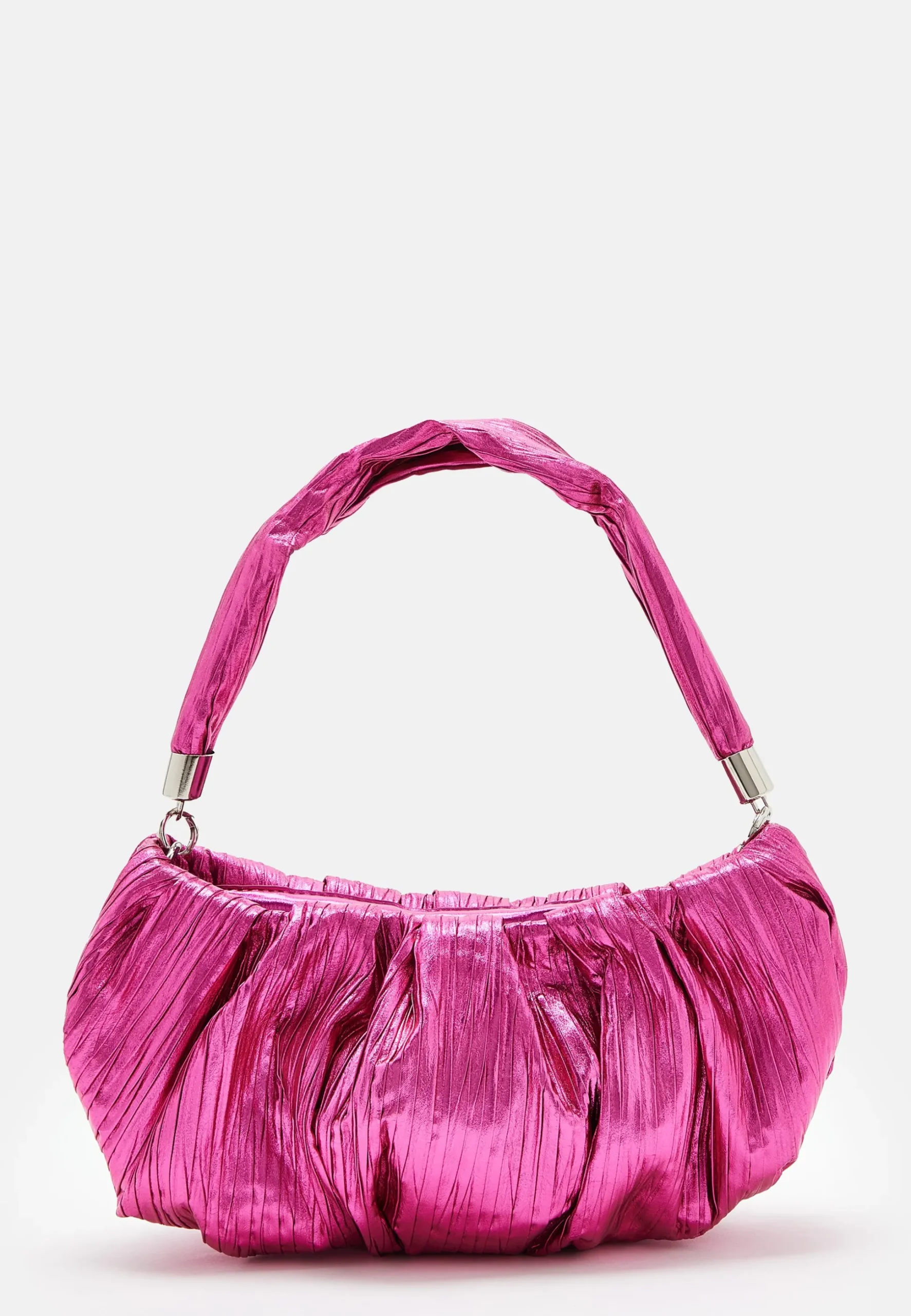 House Of Holland Crinkle Shoulder And Crossbody Bag Fuschia Pink