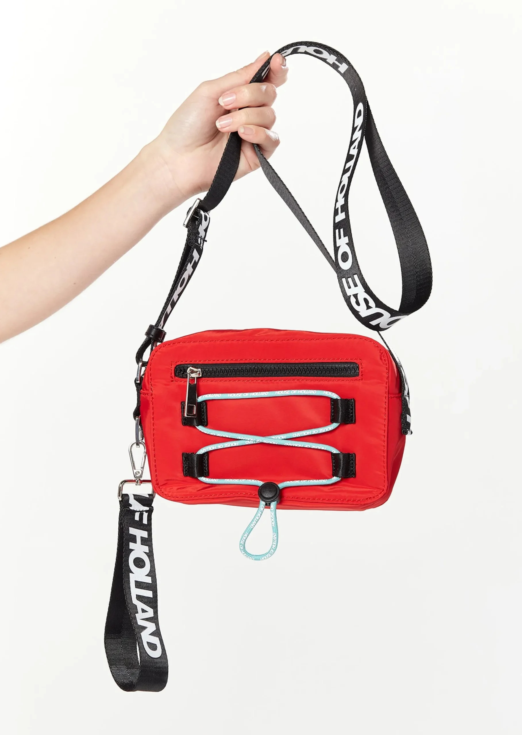 House of Holland Cross Body Bag With Rope Detail In Red