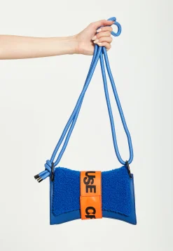 House Of Holland Cross Body Bag In Teddy Dark Blue And Orange