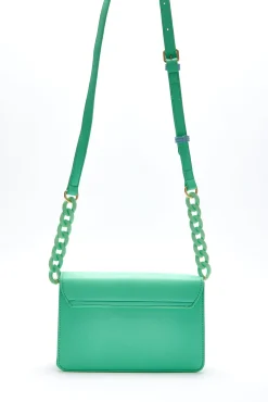 House Of Holland Cross Body Bag In Mint And Pistachio With A Logo Prin
