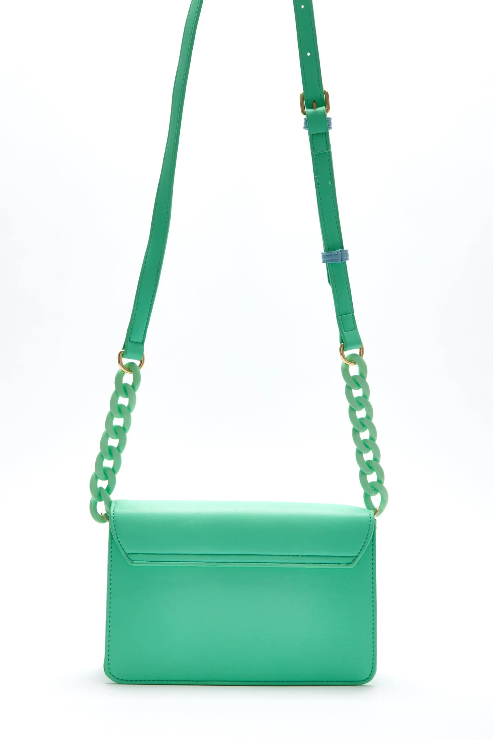 House Of Holland Cross Body Bag In Mint And Pistachio With A Logo Prin