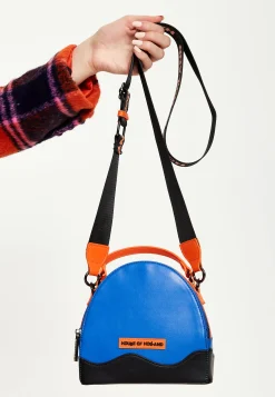 House Of Holland Cross Body Bag In Royal Blue, Orange And Black With P