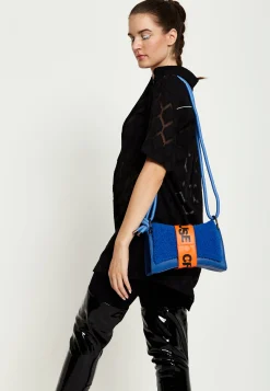 House Of Holland Cross Body Bag In Teddy Dark Blue And Orange