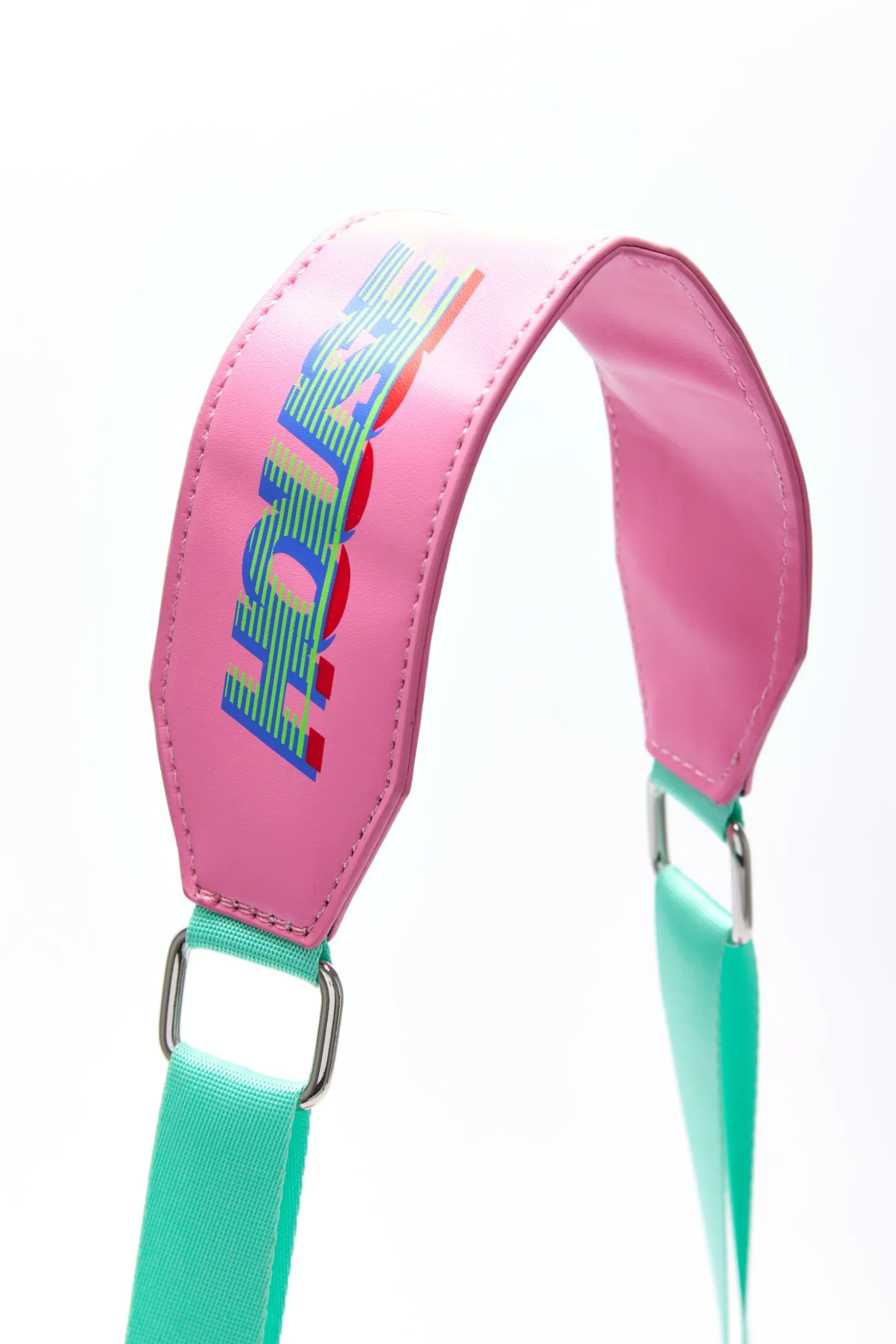 House Of Holland Cross Body Bag In Pink And Mint With ‘House’ Print