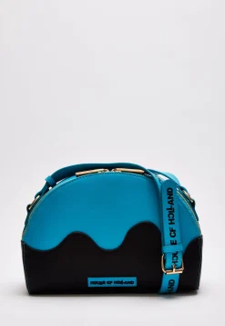 House Of Holland Cross Body Bag In Royal Blue Printed Logo