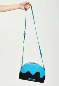 House Of Holland Cross Body Bag In Royal Blue Printed Logo