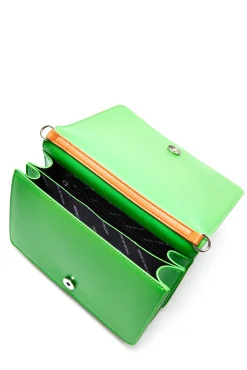 House Of Holland Cross Body Bag In Green With ‘House’ Print