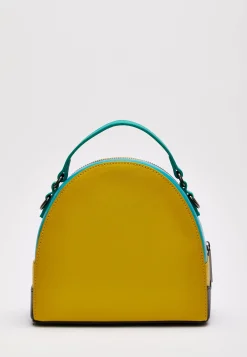House Of Holland Cross Body Bag In Yellow, Black And Blue With Printed