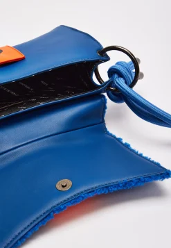 House Of Holland Cross Body Bag In Teddy Dark Blue And Orange