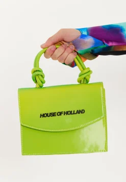 House Of Holland Crossbody Bag In Fluorescent Green With Top Handle