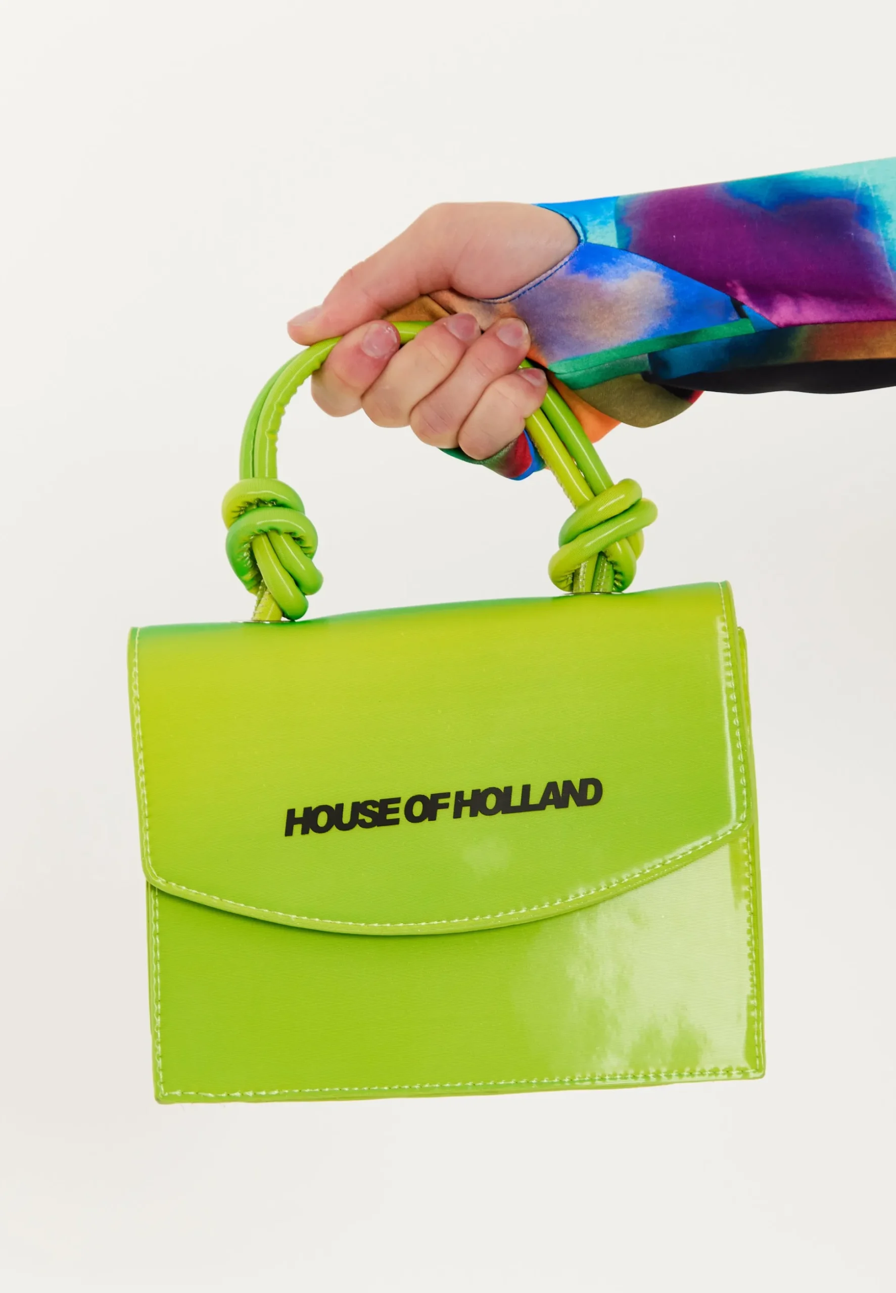 House Of Holland Crossbody Bag In Fluorescent Green With Top Handle