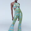 House of Holland Cut Out Halter-Neck Jumpsuit in Green
