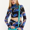 House of Holland Cyber Wave Blue Metallic Crossbody Bag