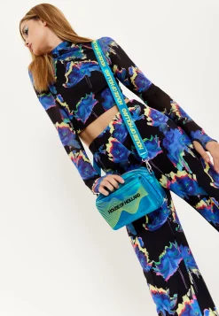 House of Holland Cyber Wave Blue Metallic Crossbody Bag