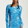 House Of Holland Denim Print Mini Dress