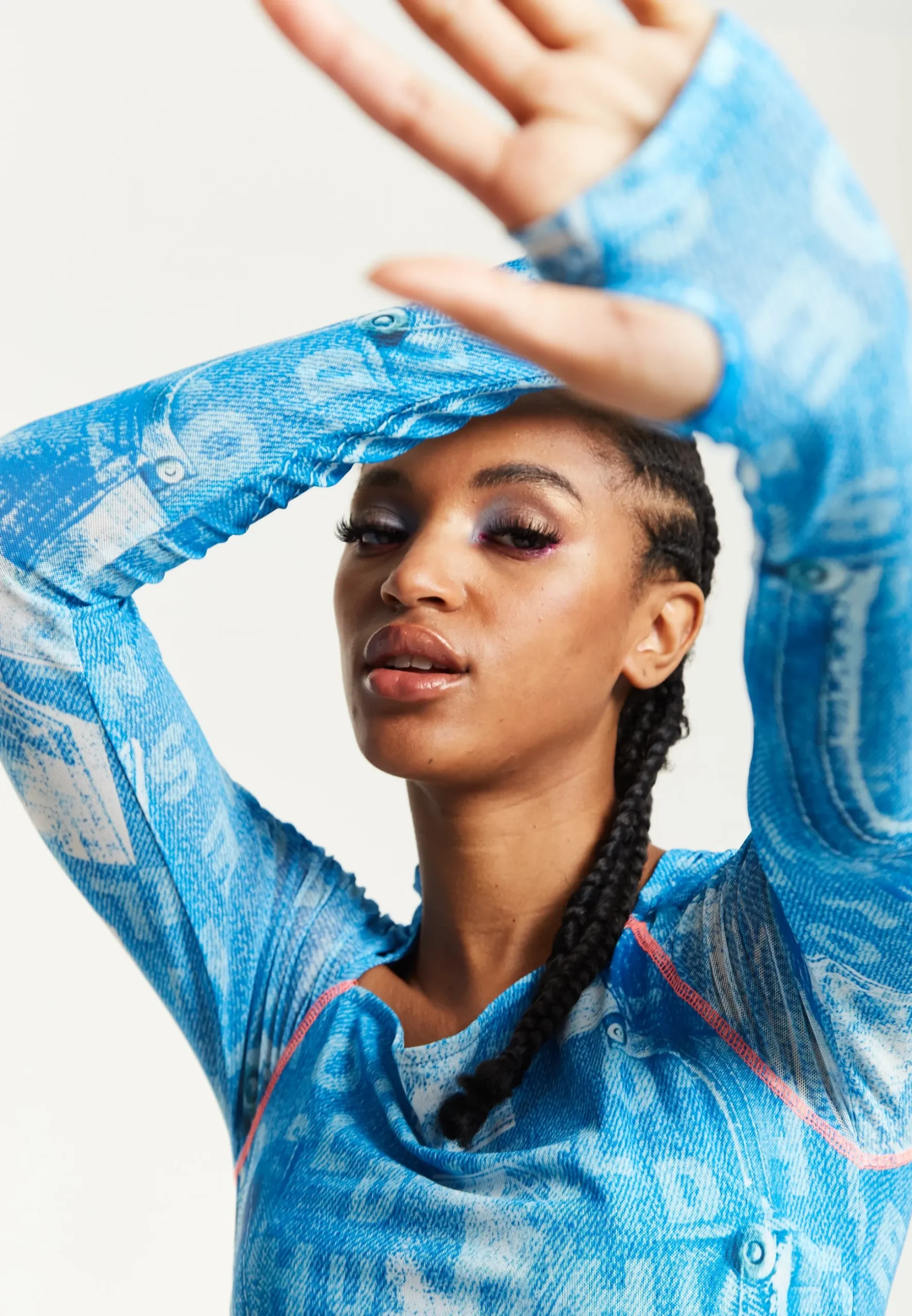 House Of Holland Denim Print Mini Dress