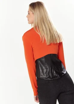 House Of Holland Draped Top In Orange