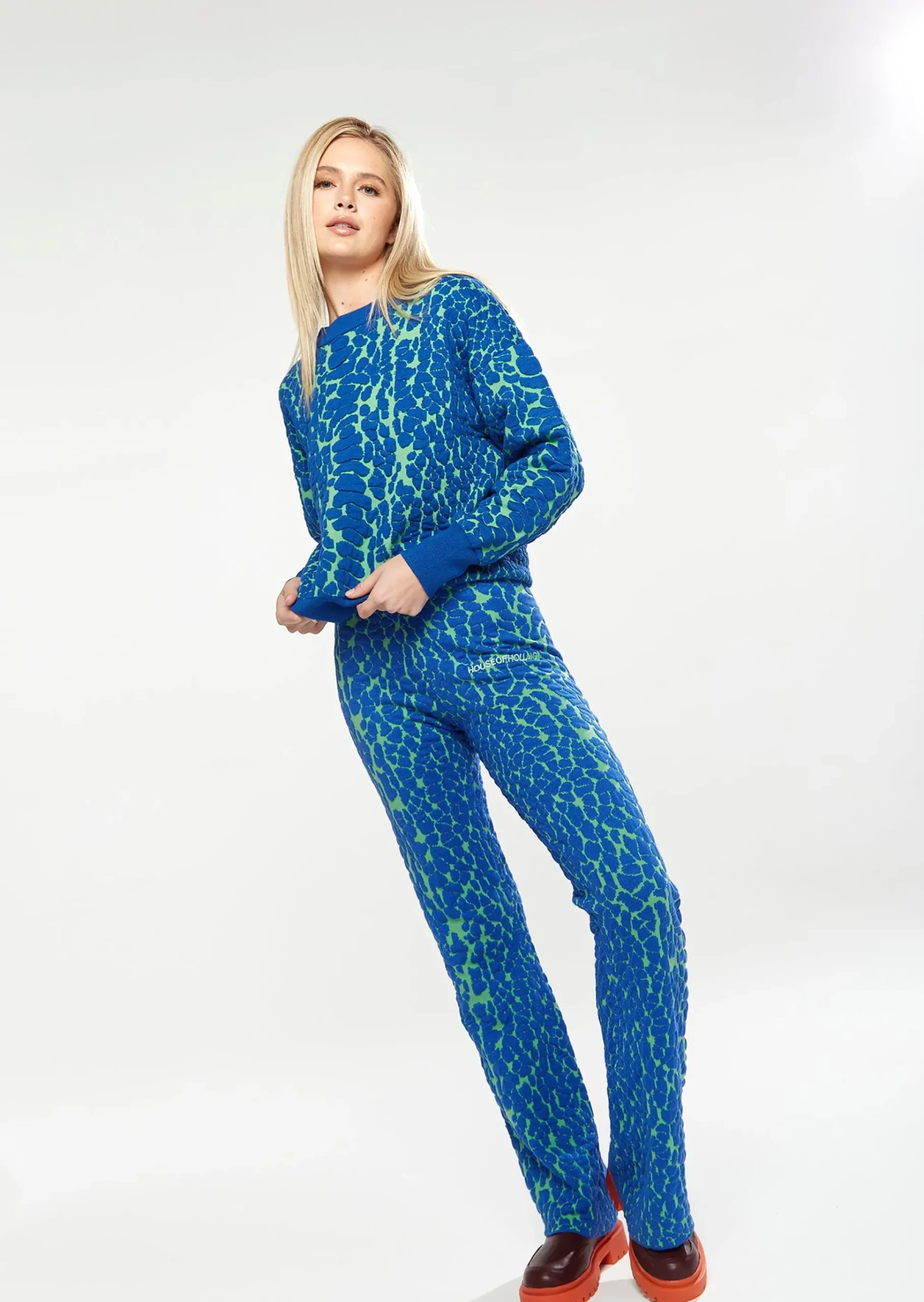 House Of Holland Duo Trouser In Blue