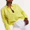 House of Holland Embroidered Yellow Cotton Shirt