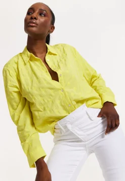 House of Holland Embroidered Yellow Cotton Shirt