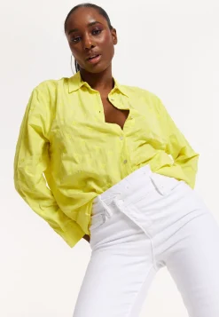 House of Holland Embroidered Yellow Cotton Shirt