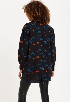 HOUSE OF HOLLAND EMBROIDERED SHIRT IN BLACK