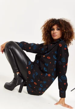 HOUSE OF HOLLAND EMBROIDERED SHIRT IN BLACK
