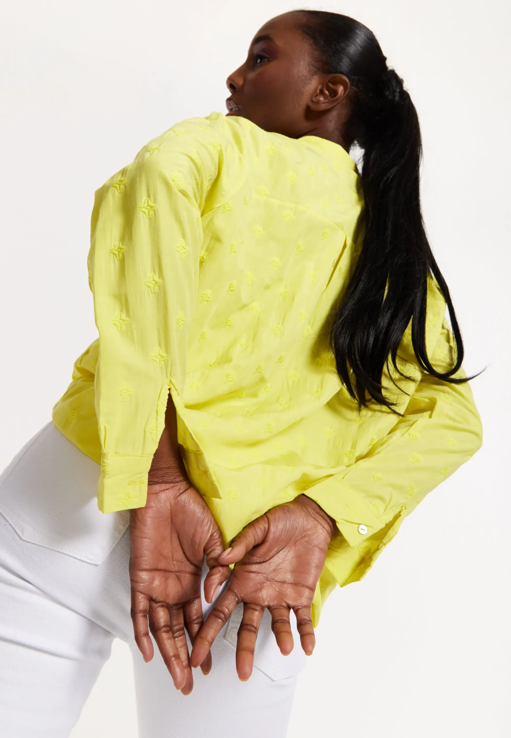 House of Holland Embroidered Yellow Cotton Shirt