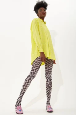 House of Holland Embroidered Yellow Cotton Shirt